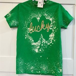 NWT Custom Reverse Dye Lucky T shirt
